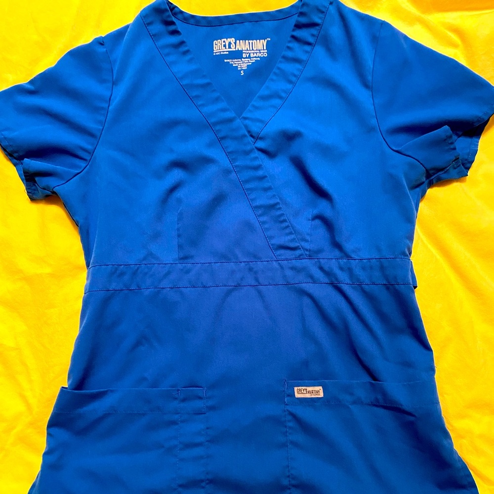 Grey’s Anatomy scrub top, royal, S